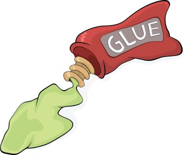 Tube with glue. Cartoon clipart