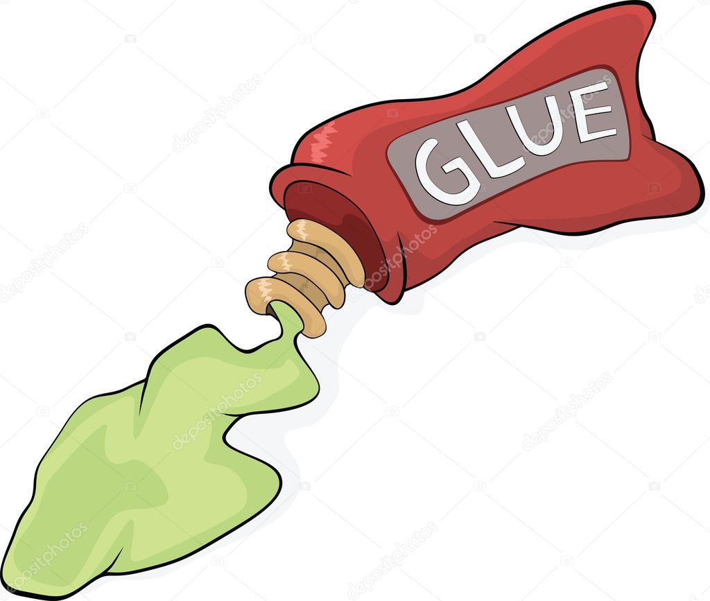 Tube with glue. Cartoon