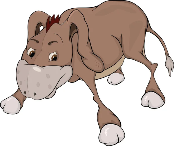 O pequeno burro. Desenhos animados — Vetor de Stock