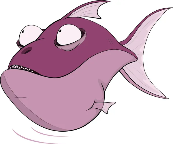 Deep water fish. Cartoon — Stock Vector