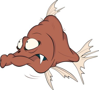 Deep water fish. Cartoon clipart