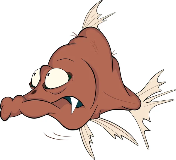 Deep water fish. Cartoon — Stock Vector