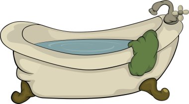 Bath and towel. Cartoon clipart