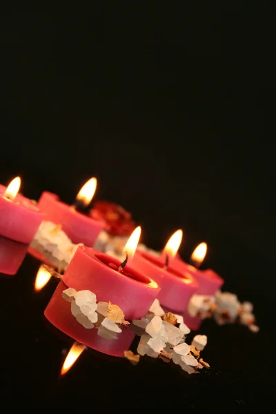 Aromatic candles in the dark — Stock Photo, Image