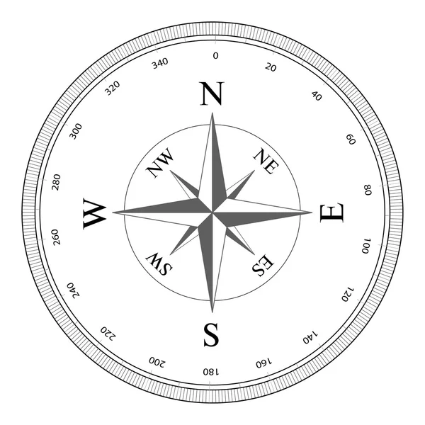 Kompassros isolerade på vit — Stock vektor