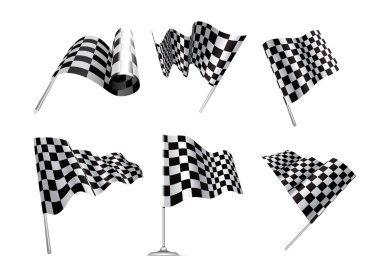 Checkered Flags set clipart