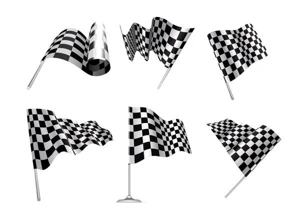 Checkered flag zestaw — Wektor stockowy