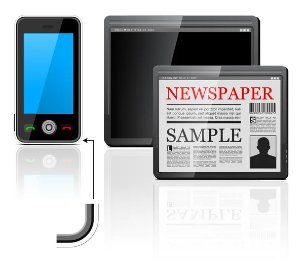 Icônes de téléphone portable et tablette — Image vectorielle