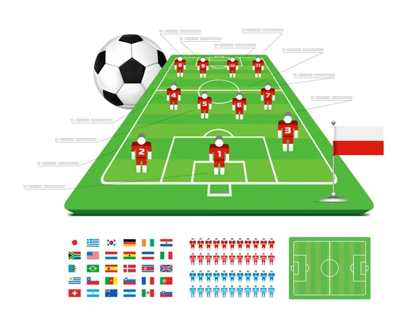 Fotboll taktiska kit — Stock vektor