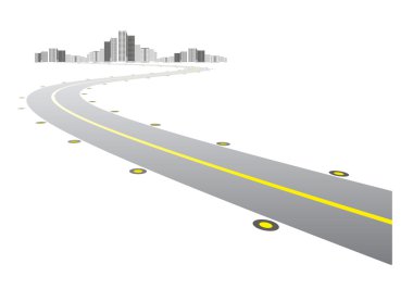 Vector - road leads to city clipart