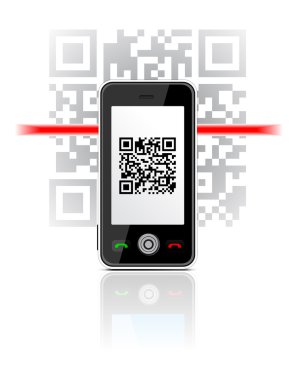 Phone scaned QR code clipart