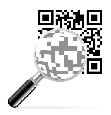 QR code with loupe clipart