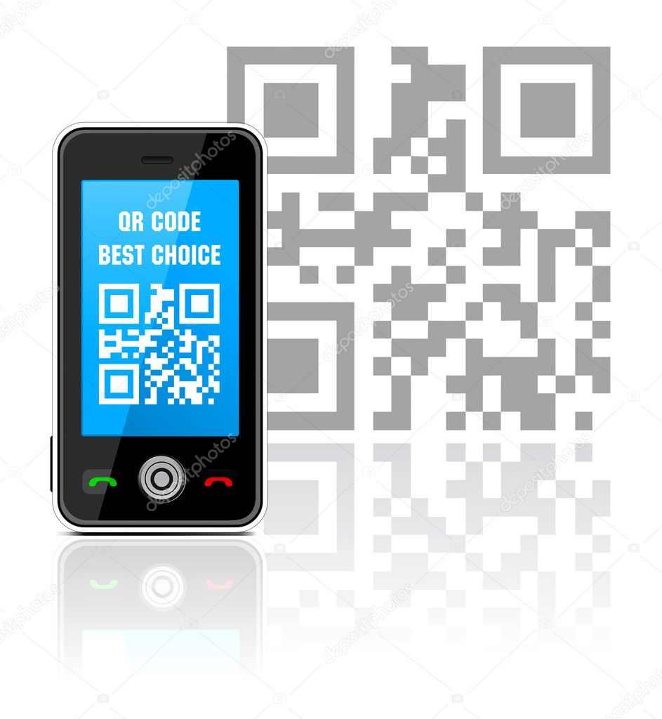 Cell phone with QR code