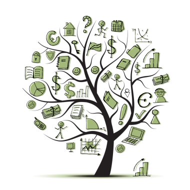 Art tree concept with business icons for your design