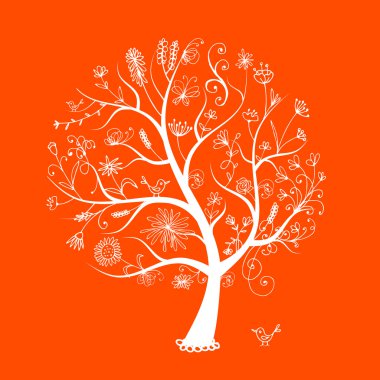 Art floral tree for your design clipart