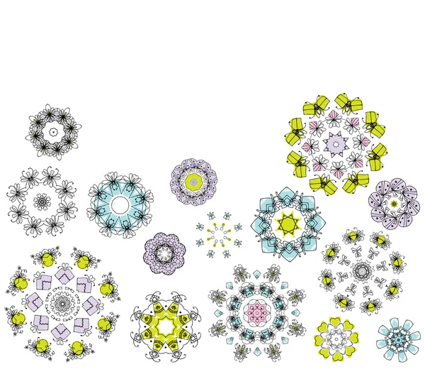 Geometriska blommor, bakgrund för din design — Stock vektor
