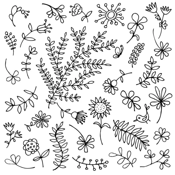 Эскиз цветочных элементов для Вашего дизайна — стоковый вектор