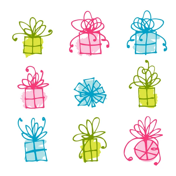Geschenkbox-Symbole für Ihr Design — Stockvektor