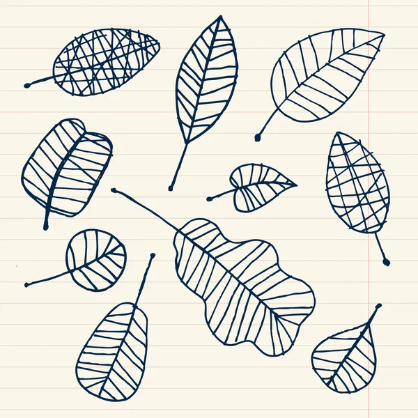 Set of leaf sketch for you design — Stock Vector