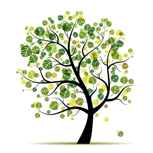 Lente boom groen voor uw ontwerp — Stockvector