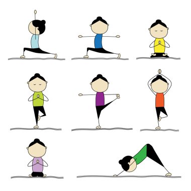 Woman practicing yoga clipart