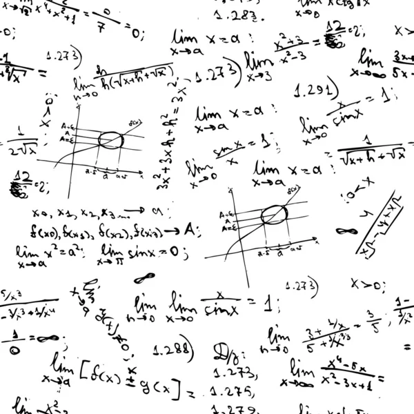 Nahtloser Hintergrund mit mathematischen Formeln auf der Tafel — Stockvektor