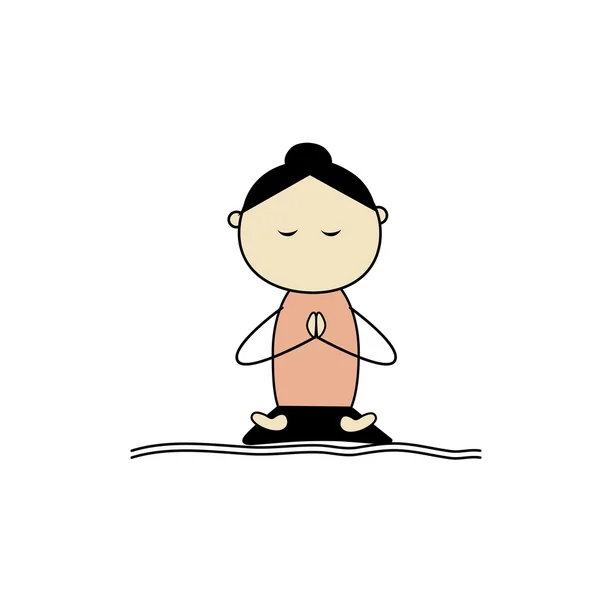 Femme pratiquant le yoga, pose de lotus — Image vectorielle