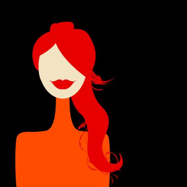 Fashion woman portrait for your design clipart