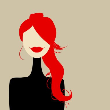 Fashion woman portrait for your design clipart