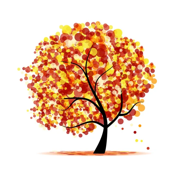 Tasarımınız için soyut sonbahar ağacı — Stok Vektör