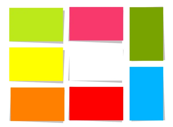 글을 쓸 수있는 장소와 함께 디자인을 위한 다채 로운 카드 세트 — 스톡 벡터