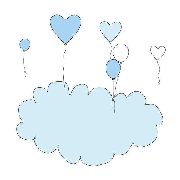Πλαίσιο γενεθλίων με μπαλόνια για το σχεδιασμό σας — Διανυσματικό Αρχείο