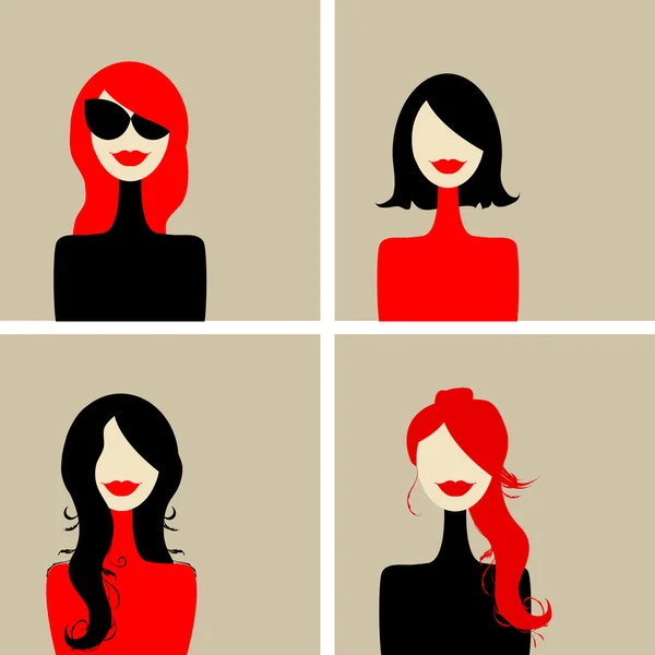 Mode portrait de femme pour votre design — Image vectorielle