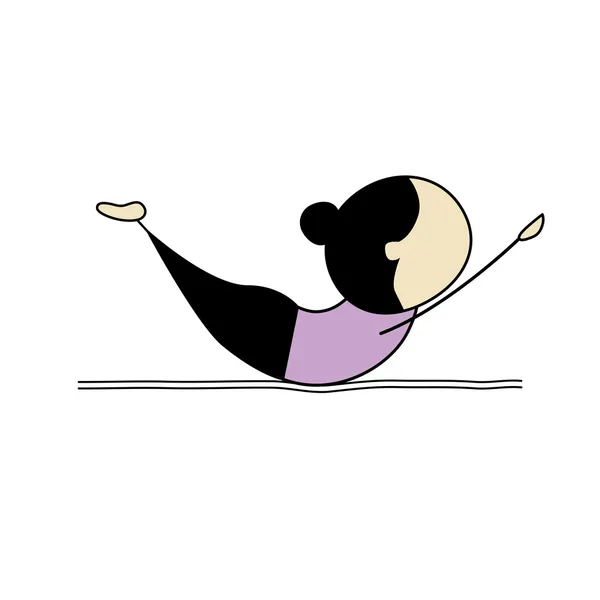 Kvinna utövar yoga — Stock vektor