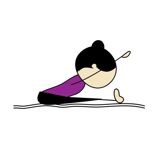 Frau praktiziert Yoga — Stockvektor