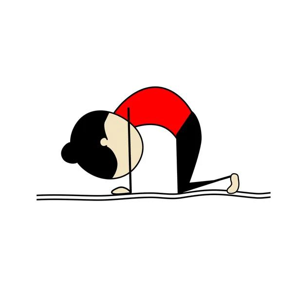 Mulher praticando ioga — Vetor de Stock