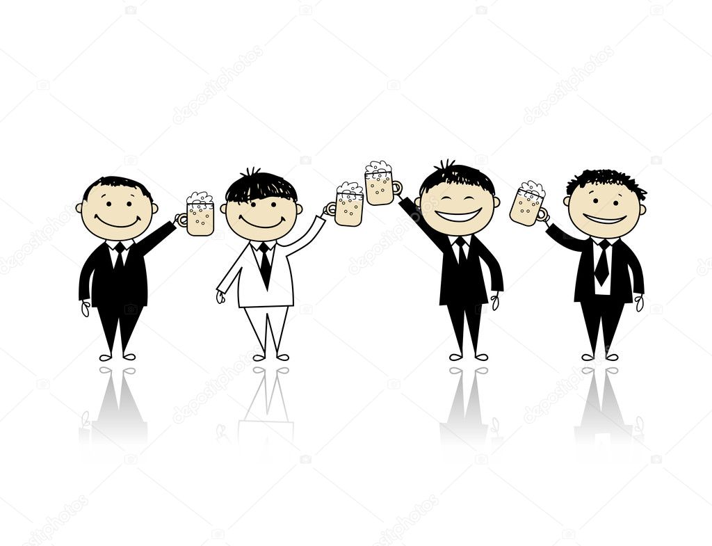 Groom with friends, stag party for your design
