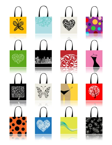 Shopping bags set for your design — Stock Vector