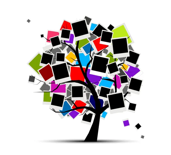 Vzpomínky strom s rámečky pro váš návrh, vložte obrázek — Stockový vektor