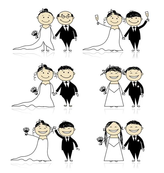 Γαμήλια τελετή - νύφη και γαμπρός μαζί για το σχεδιασμό σας — Διανυσματικό Αρχείο