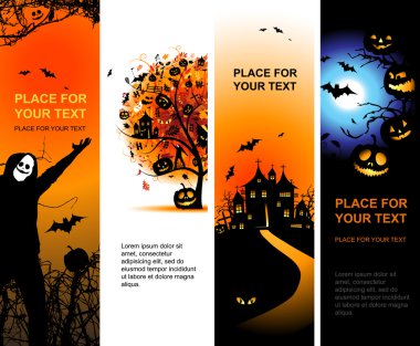 Halloween banners vertical for your design clipart