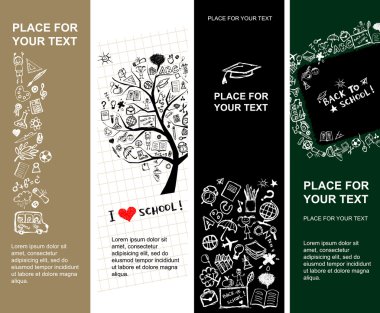 School banners design with place for your text clipart