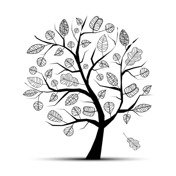 Umění strom krásný pro návrh — Stockový vektor