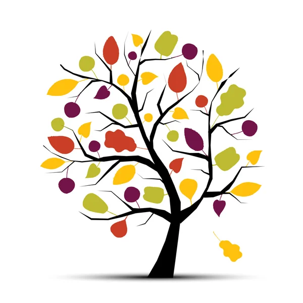 Árbol de arte hermoso para su diseño — Vector de stock