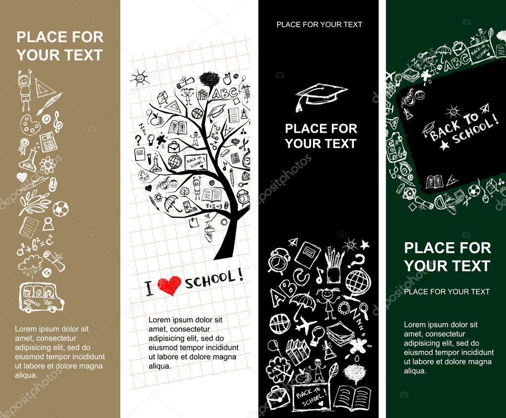 School banners design with place for your text