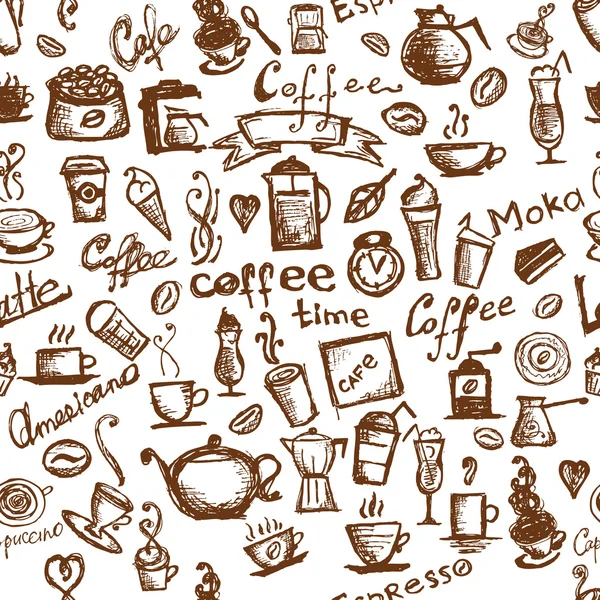 Час кави, безшовний фон для вашого дизайну — стоковий вектор