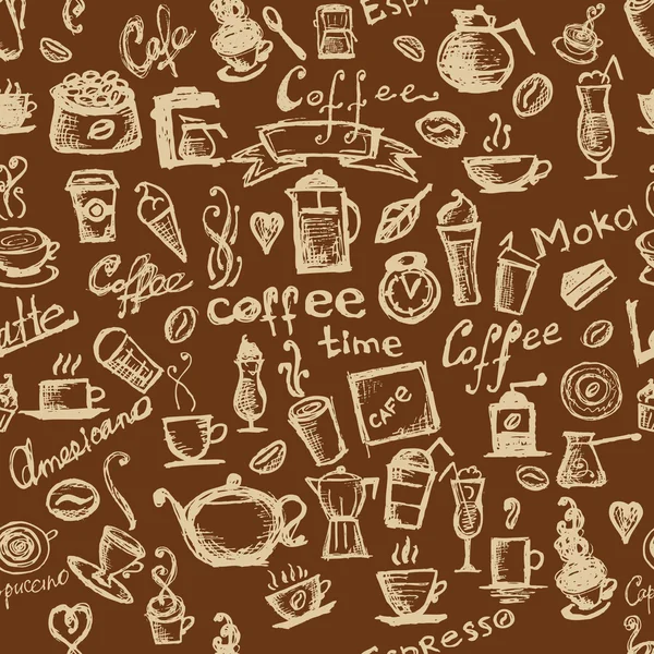 Kahve zamanı, tasarımınız için dikişsiz arka plan — Stok Vektör