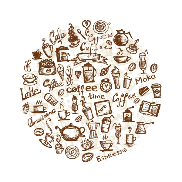 Czas kawy, elementy projektu — Wektor stockowy