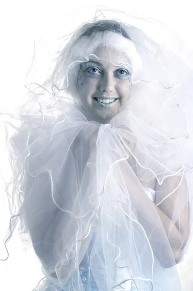 Girl wih creative winter makeup — Stock Photo, Image
