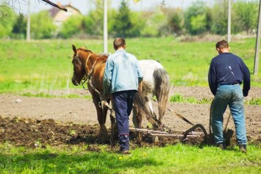 Plowing the field clipart